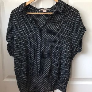 Button down boxy crop top